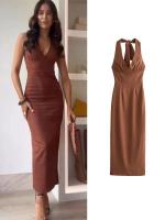 Elegante Vestido Largo 2025 Cuello Halter para Mujer, Moda sin Espalda, sin Mangas, Vestidos Ajustados al Cuerpo para Fiesta Femenina - details 1