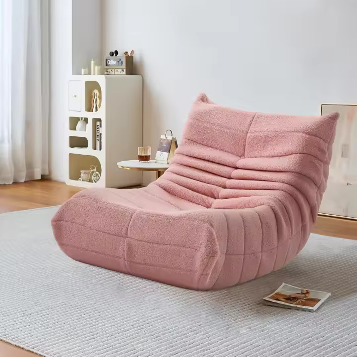 Puf sofá de Suelo, Silla de Suelo con Respaldo, Sofá Gigante Togo sin reposabrazos, sillón reclinable XXL, sillón de Lectura, Sofá Perezoso de Lana de Cordero para salón, Dormitorio, Oficina - 1