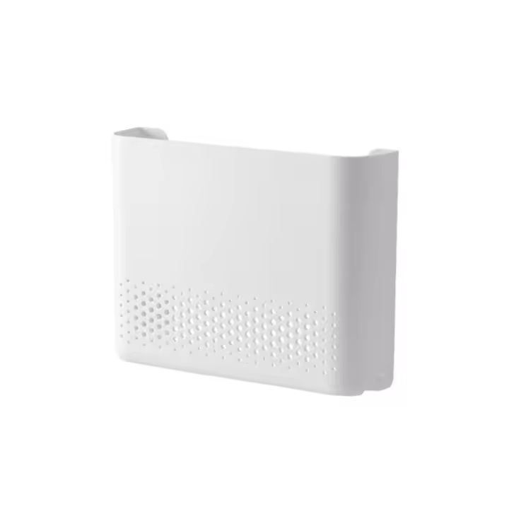 Estante para enrutador inalámbrico ABS transpirable, estantes flotantes ocultos, caja de almacenamiento para enrutador, caja de almacenamiento montada en pared blanca para el hogar - 1
