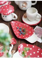 Juego de Vajilla de Cerámica de Hongo Rojo Taza de Café, Taza de Té de la Tarde, Plato de Arroz de Pastelería, Plato de Ensalada Artículos de Cocina y Comedor - details 4
