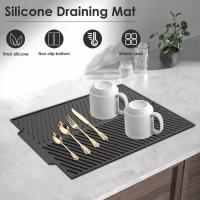 Alfombrilla de tabla de drenaje de silicona antideslizante, almohadilla de aislamiento térmico de mesa plegable, almohadilla de secado de platos resistente al calor, S/M/L - details 2