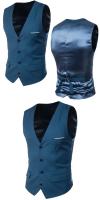 2019 nuevos hombres Slim Fit otoño chaleco de un solo pecho estilo coreano ropa Casual bolsillo falso para una silueta más delgada - details 8