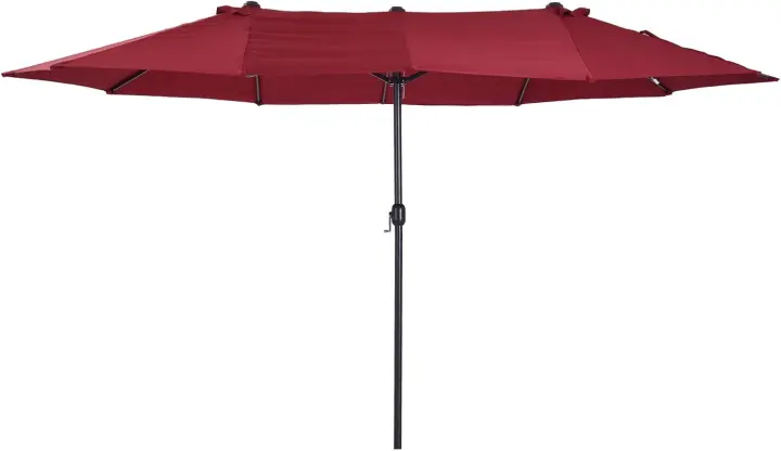 Parasol Doble para Jardín Sombrilla Gigante Anti UV con Manivela Tamaño 4,55x2,65x2,38 m Color Gris - 1