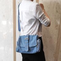 Bolso Bandolera de Mezclilla para Mujer, Bolso de Hombro con Remaches de Moda, Diseño de Marca, Bolso de Mano Femenino Azul - details 3