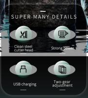 Kemei-cortadora de pelo eléctrica potente para hombres, Kit de aseo corporal para cabeza calva, recargable, inalámbrica - details 1