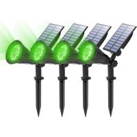 4 Unidades Foco Solar, Luces Solares Impermeables Exterior, Luz de Jardín, 2 Modos de Iluminación Opcionales, ángulo de 180 °   Ajustable, Luz de Proyecto Solar para Entrada, Camino. - details 0