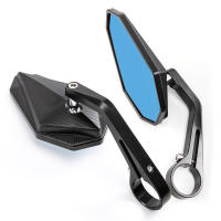 Black Motorcycle Bar End Mirrors Side 22MM 7/8" Handlebar Mirror Universal Rear View For Street Bike Cafe Racer - details 3