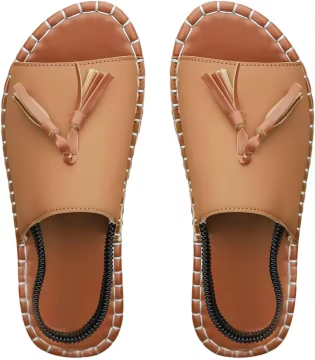 Sandalias planas para mujer, deslizantes, con puntera abierta, cómodas, antideslizantes, para caminar, ligeras, elegantes, sandalias de corcho, suela suave, para exteriores - 1