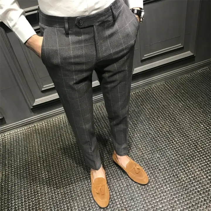 Pantalones a cuadros de primavera informales de estilo coreano. - 1