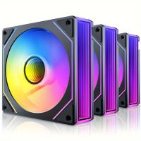 1pc OUYUANSU Prism 7Pro ARGB Fan 12cm con módulo LED Infinity Mirror, rodamiento hidráulico silencioso, ventilador de refrigeración para juegos de larga duración para caja de PC, compatible con consola de juegos - details 0