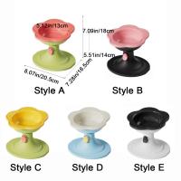 Cuenco de cerámica con forma de flor para gato, altura ajustable, protección del cuello, base alta para mascotas, gran capacidad, ángulo inclinado - details 0