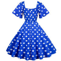 Vestido de fiesta elegante con lunares y mangas de mariposa para mujer, estilo veraniego. - details 10