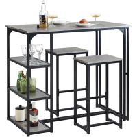 Juego de Mesa de Bar Alta y 2 Taburetes Diseño Elegante para Cocina, Comedor y Sala de Estar - details 0