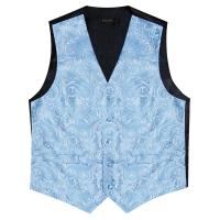 Chaleco de traje con pajarita y bolsillo, gemelos cuadrados, azul claro, negro, rojo, Paisley, chaleco de esmoquin de lujo para boda y graduación para hombre - details 6