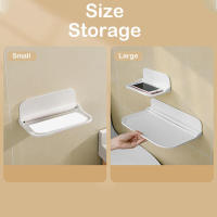 Nuevo estante plegable de pared sin perforaciones, montado en la pared, estante flotante de plástico para el hogar y el baño, soporte. - details 3