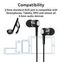 Auriculares con cable de 3,5mm, intrauditivos con cable y micrófono, auriculares estéreo HiFi de graves, deportes, música, juegos para teléfonos y PC - details 1