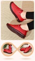 Zapatillas De deporte Mocasines De cuero para Mujer Cómodos Slip on Hand SeThread Mom Shoes atillas De Mujer - details 10