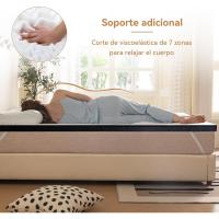 Colchón de Espuma viscoelástica Topper con memoria con Funda removible y lavable, 140 x 190 cm, 4 cm, Blanco - details 4