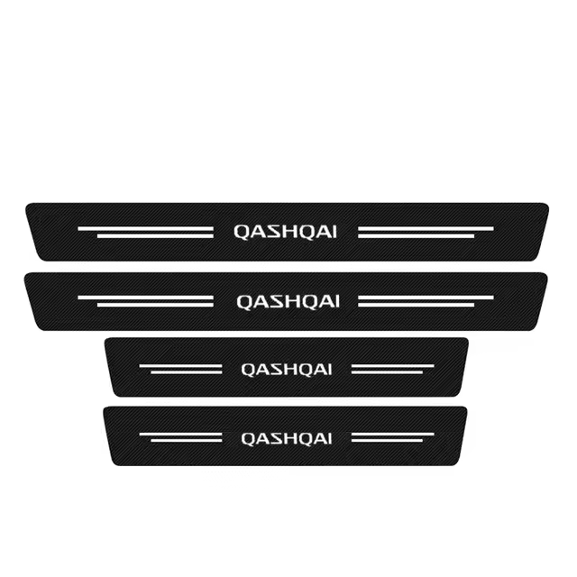 Protector de Almohadilla de Puerta de Coche de Fibra de Carbono 4Pcs Pegatinas de Cuero para Nissan Qashqai J10 J Artículos Peligrosos - 1