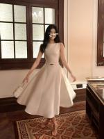 Regalo de cumpleaños, diseño de alta gama, vestido blanco francés certificado, banquete, heredera rica, vestido ceñido a la cintura para mujer - details 7