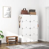 Zapatero de Plástico Portátil 8 Niveles, 32 Pares, Organizador para Armario, Entrada, Dormitorio, Pasillo Blanco, 2 x 8 - details 1