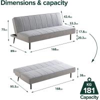 Sofá Cama - Sofá Cama Plegable 2 en 1 - Adecuado para habitaciones de invitados y espacios pequeños - PVC Negro - details 11