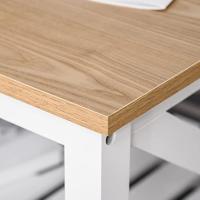 Mesa de Centro para Salón Mesa de Café con Estante de Almacenamiento Inferior para Dormitorio 116x60x48 cm Natural y Blanco - details 6