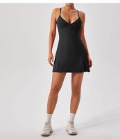 Mono con cuello Halter, vestido de tenis, Yoga, Fitness, cepillado, cómodo, transpirable, antideslizante, Falda corta deportiva informal para correr, nuevo - details 16