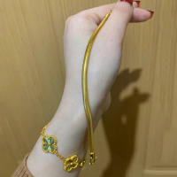 Pulsera hombre y mujer simple y versátil joyería ligero de lujo plano engrosado suave pareja aleación - details 11