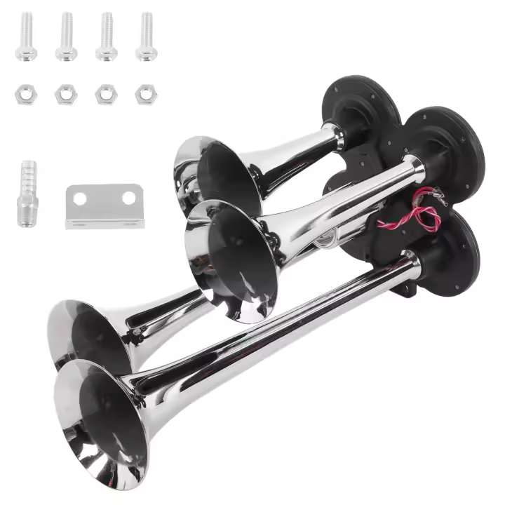 Bocina de aire de trompeta de 12V/24V, sonido súper fuerte de 150dB para trenes, camiones, coches, furgonetas y barcos - 1