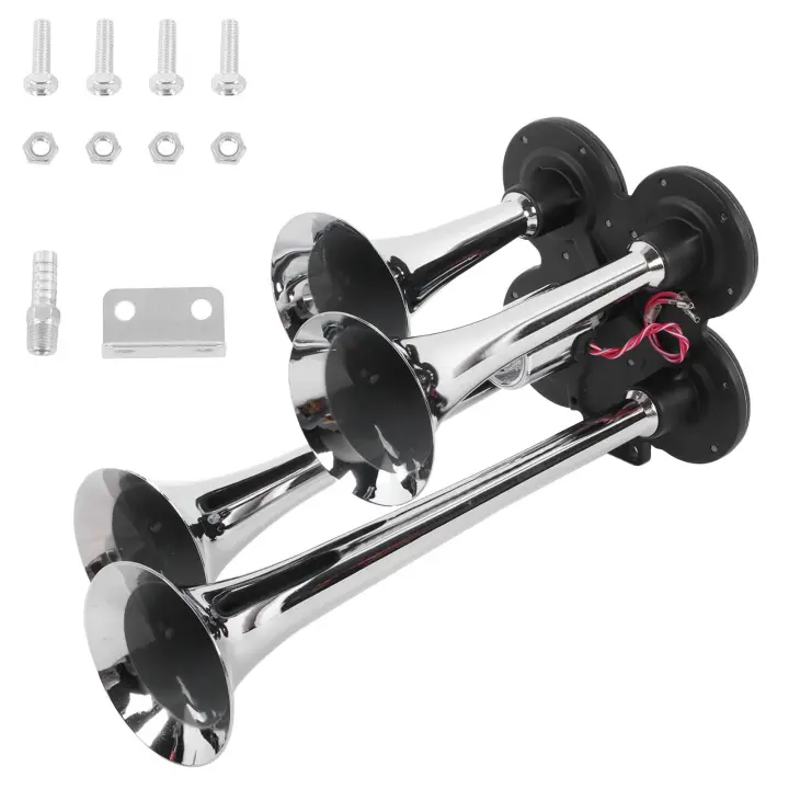 Bocina de aire de trompeta de 12V/24V, sonido súper fuerte de 150dB para trenes, camiones, coches, furgonetas y barcos - 1