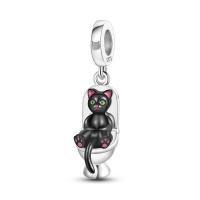 Fabricación de joyas con pulseras de plata pura, preciosas cuentas de gato, creación original. - details 4