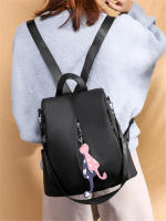 Mochila de Viaje para Mujer Multi-use de Nylon en Color Sólido Gran Capacidad con Colgante de Gato Bolso de Hombro Simple y Elegante - details 3