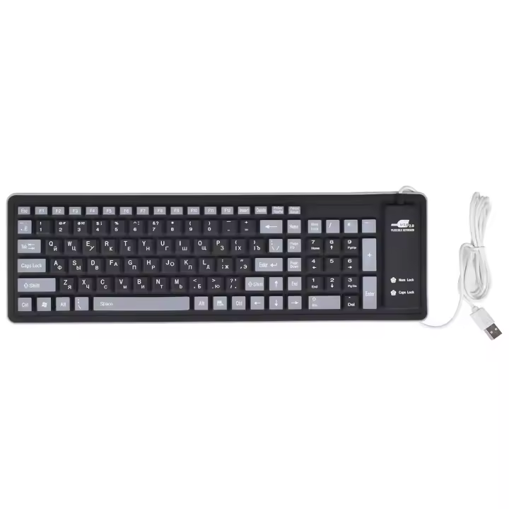 Teclado Español 103 Teclas Versátil para Portátiles, PCs, Tablets Silicona con Cable USB - 1