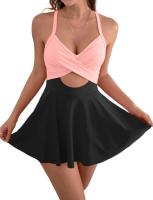 Traje de baño de talla grande para mujer, traje de baño de una pieza, falda camisola - details 13
