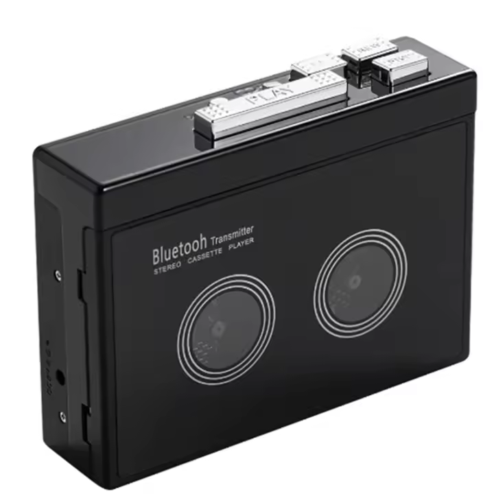 Reproductor de Cassette estéreo Retro negro, Walkman, cinta de casete, música, Audio, reverso automático con Bluetooth - 1