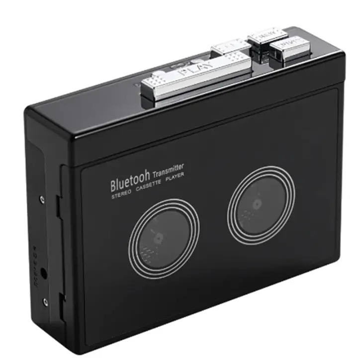 Reproductor de Cassette estéreo Retro negro, Walkman, cinta de casete, música, Audio, reverso automático con Bluetooth - 1