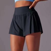 Pantalones cortos deportivos transpirables de cintura alta para mujer, pantalón corto para correr, gimnasio, doble cara, antibrillo, informales, atléticos - details 11