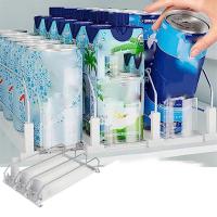 Dispensador de bebidas para refrigerador, organizador de bebidas autopropulsado, botella y lata - details 1