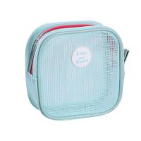 Bolsa con cierre de maquillaje de malla cuadrada bonita, bolsa de aseo transparente, bolsa de cosméticos visible para auriculares, bolsa de almacenamiento de artículos de tocador para niñas - details 6