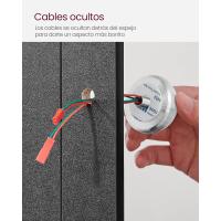 Luces LED con Brillo Ajustable, Mesa de Maquillaje con Espejo, 2 Cajones y 3 Compartimentos, Moderno, Blanco - details 24