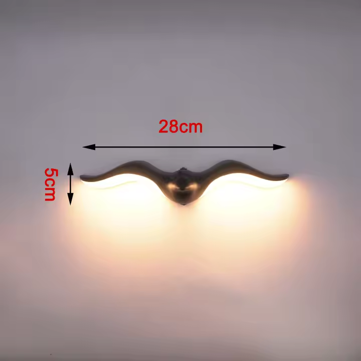 Lámpara de pared decorativa de gaviota de aleación de aluminio, lámpara de pared universal para interiores y exteriores - 1