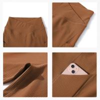 Pantalones cortos de Yoga para mujer, pantalones cortos de motociclista con cintura en V, mallas de Yoga para Fitness, cintura cruzada con bolsillo, pantalones cortos deportivos de Yoga para mujer - details 15