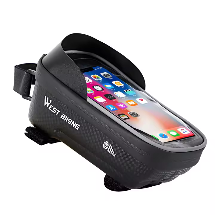 WEST BIKING-bolsa para bicicleta de montaña, resistente al agua, con pantalla táctil, funda para teléfono de 7,0 pulgadas, accesorios de ciclismo - 1