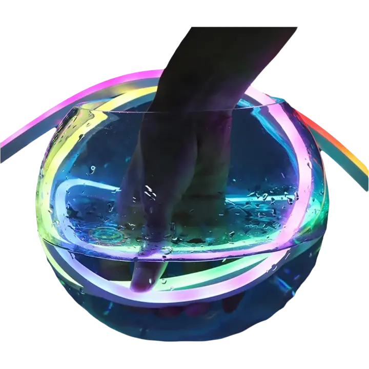 WISCOLOR Luces LED RGBIC De Tira Neón Con Control Por Voz Y WiFi EU-Plug Para Decoración De Hogar Resistente Al Agua Y Sincronización Con Música Compatible Con SmartLife Y Tuya - 1