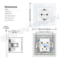 SRAN-enchufe eléctrico de pared para mejora del hogar, Panel de cristal templado, 16A, para UE y España - details 3