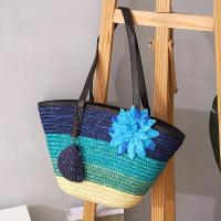 Bolso de hombro de paja tejido hecho a mano, bolso de gran capacidad para mujer, bolso de compras tejido para viajes en la playa y verano, bolso informal para mujer - details 7