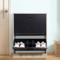 Mueble zapatero de 12 pares - Estantería de gran capacidad para vestíbulo o pasillo - (ancho) 60 x (profundidad) 24 x (alto) 80 cm - Madera clara blanca - details 146