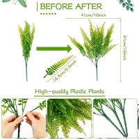 4 Clusteres de Ferntemadera Artificial Resistente a UV Plantas de Hogar Verdes para Jardín y Patio - details 2