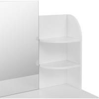 Taburete y Espejo Tocadores Brillante Mesa Maquillaje con 2 Cajones y 4 Estantes 108x40x142cm - details 6